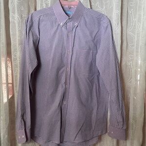 J. McLaughlin Men's Lavender Checkered Shirt